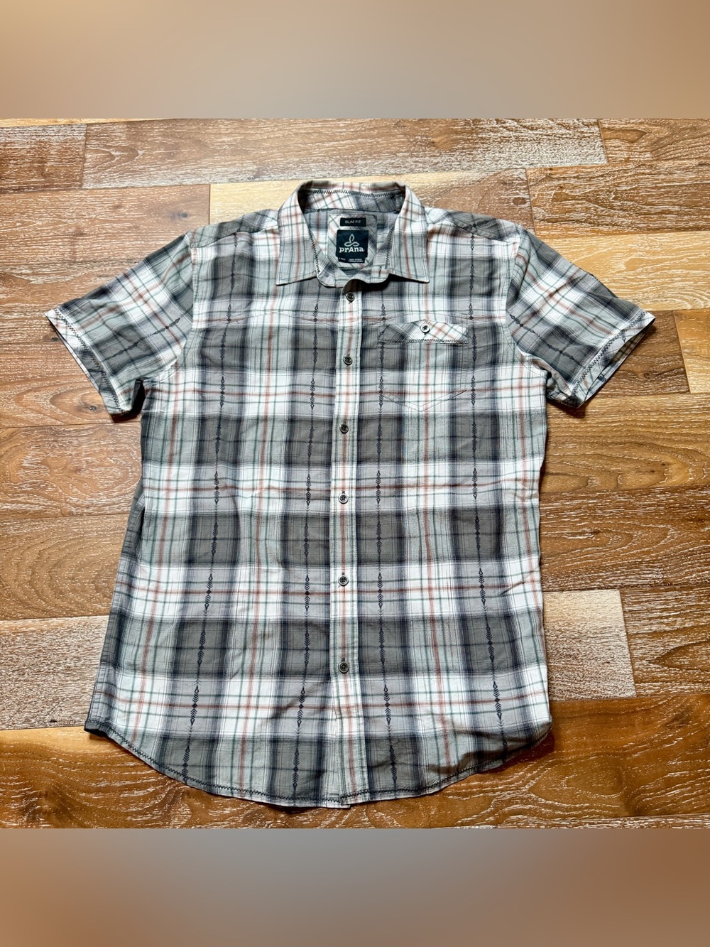 PrAna Men's Plaid Slim Fit Button-Up Shirt / Sustainable / Retro Vibes / Sz XL